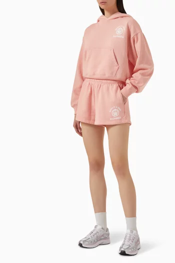 California Emblem Crop Hoodie in Cotton Blend
