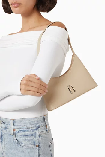 Mini Diamante Shoulder Bag in Leather