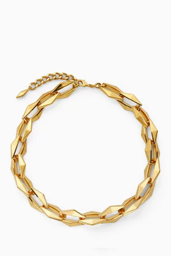 Diamond Chain Necklace in Brass