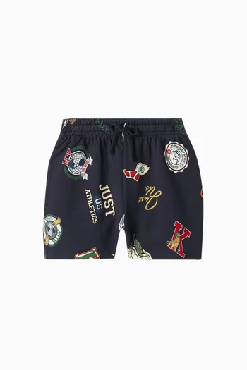 Liam Printed Shorts in French Terry