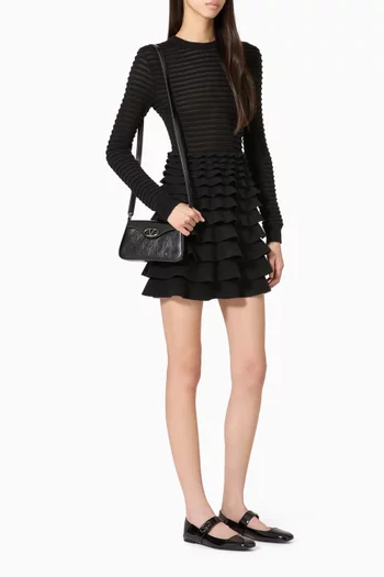 Ruffle Mini Dress in Viscose & Wool