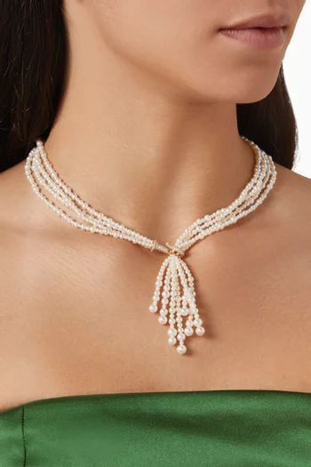 Bahar Maidar Diamond & Pearl Necklace in 18kt Gold