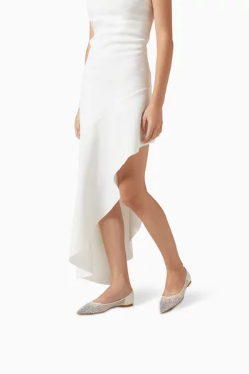 Love Crystal-embellished Ballet Flats in Mesh
