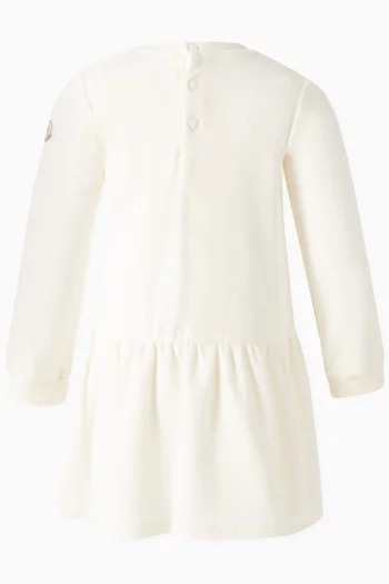 فستان بتطريز شعار الماركة مزيج قطن