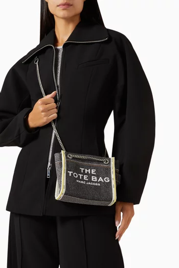 The Mini Chain Tote Bag in Denim