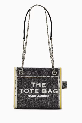 The Mini Chain Tote Bag in Denim