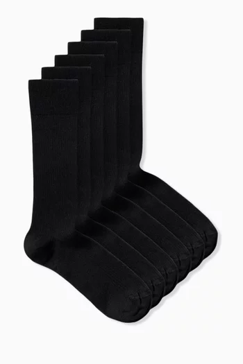 Mid Length Socks, Set of 6