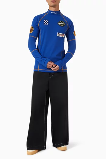 x Palm Angels Long-sleeved T-shirt in Ribbed Cotton