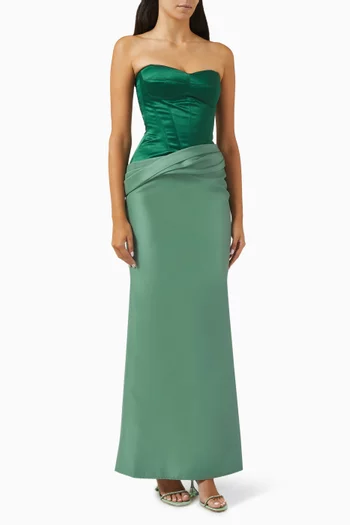 Two-Tone Undressed Gown in Satin