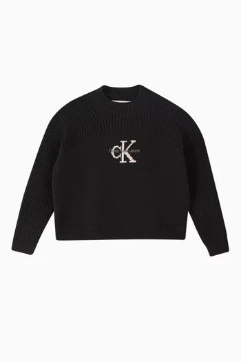 Logo Sweater in Cotton