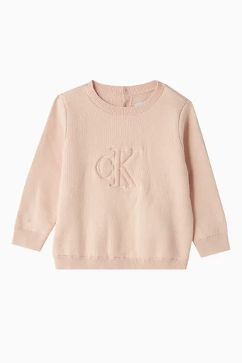 Logo Sweater in Cotton-knit