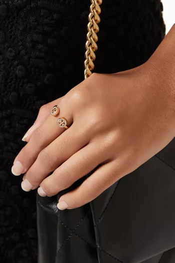 Miller Pave Open Ring in 18kt Gold-plated Brass