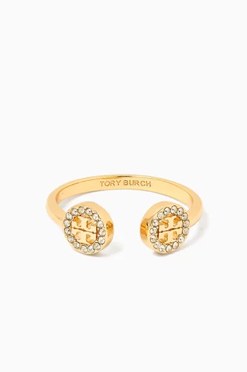 Miller Pave Open Ring in 18kt Gold-plated Brass