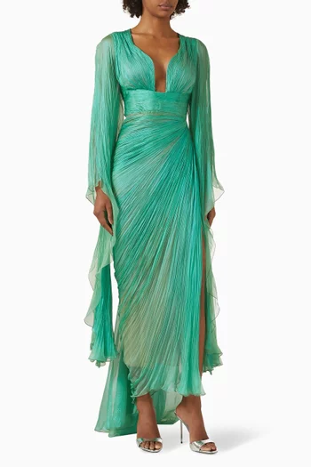 Danielle Draped Gown in Silk-tulle