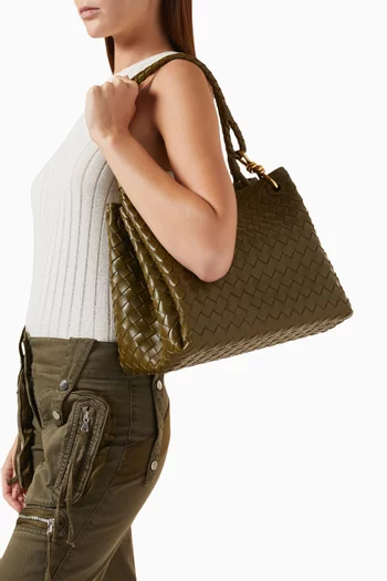 Large Parachute Bag in Intrecciato Leather