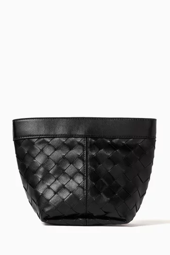 Buy Bottega Veneta Black Small Flip Flap Prism Pouch in