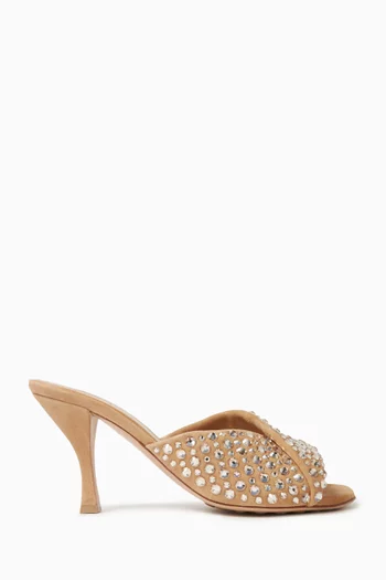 Blink 80 Mules in Rhinestone & Suede