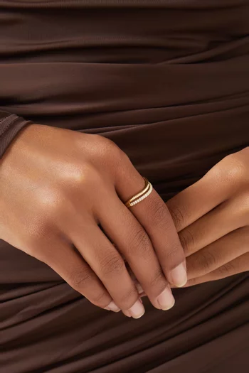 خاتم باي مرصع بالماس ذهب عيار 18