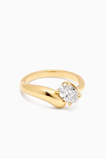 Golda Oval Diamond Ring in 18kt Gold