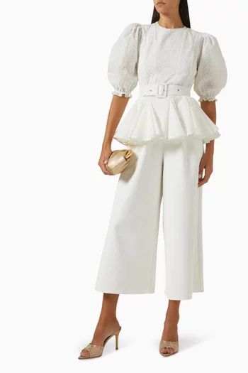 بلوزة بحزام قطن