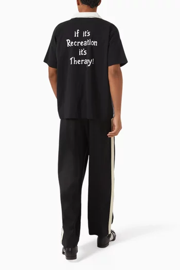 تي شيرت بولو مزين بكلمة Recreation قطن