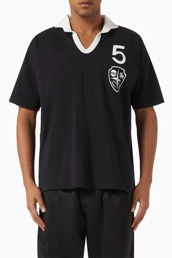 تي شيرت بولو مزين بكلمة Recreation قطن