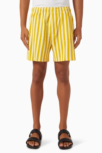 شورت ميداليست مخطط مزيج قطن