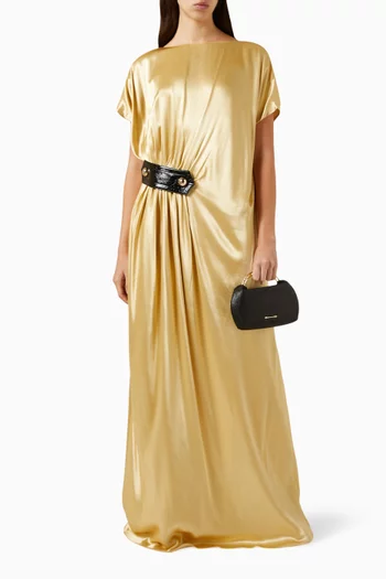 Buckle Maxi Dress in Rayon Blend
