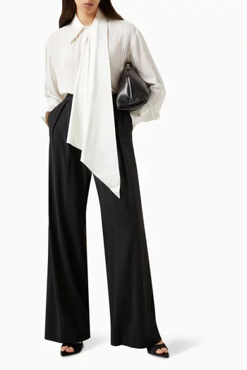 Shawl Long-sleeve Blouse in Viscose