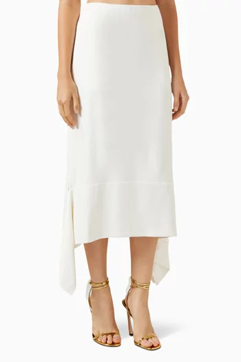 Asymmetric Midi Skirt in Viscose