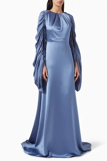 Open-back Gown in Satin