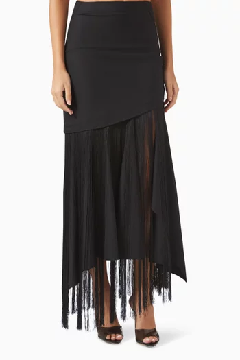 Fringed Maxi Skirt