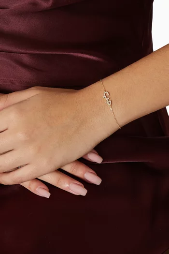 Arabic 'Hobb' Diamond Bracelet in 18kt Gold