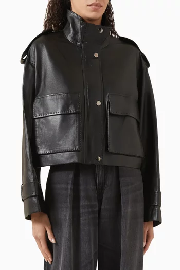 Lena Zip Jacket in Lambskin Leather