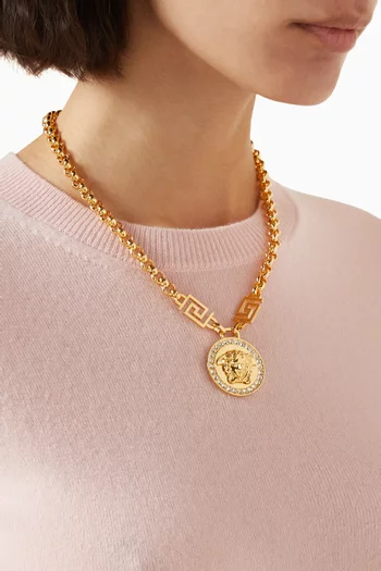Icon Medusa Necklace in Brass