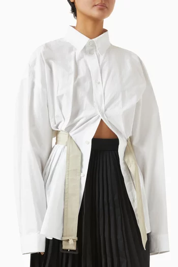 Belted Shirt in Cotton-poplin