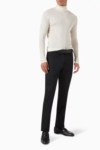 سترة بياقة عالية مزيج كشمير