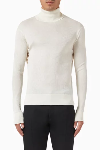 سترة بياقة عالية مزيج كشمير