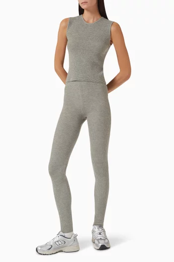 Slim-fit Leggings in Waffle-knit