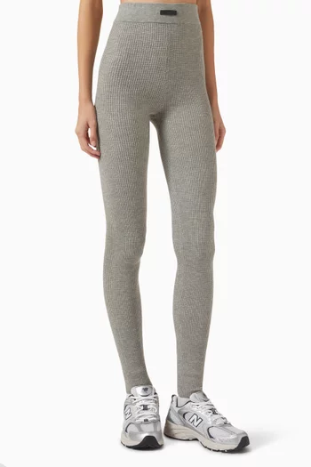 Slim-fit Leggings in Waffle-knit