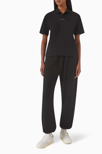 Cropped Polo Shirt in Piqué-knit