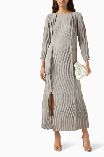 فستان ايموجين طويل بطيات