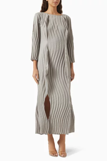 فستان ايموجين طويل بطيات