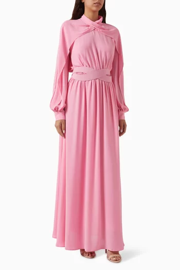 Cape & Belted Dress Set