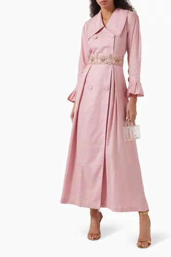 Aurelia Belted Jacket Abaya in Cotton