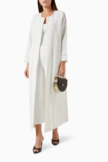 Contrast-stitch Abaya