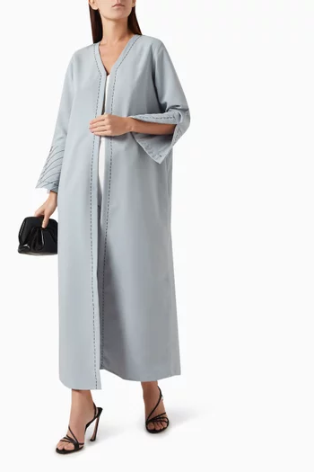 Contrast-stitch Abaya