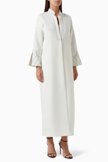 Contrast-stitch Abaya