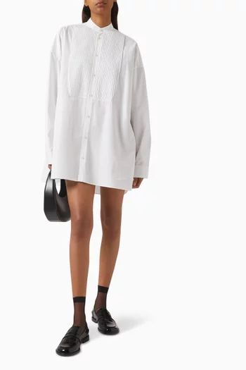Tuxedo Mini Shirt Dress in Cotton