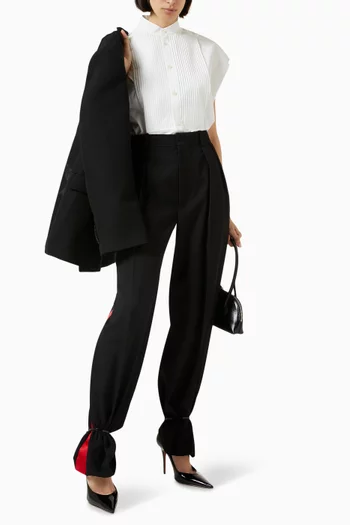 Tuxedo Sleeveless Shirt in Cotton